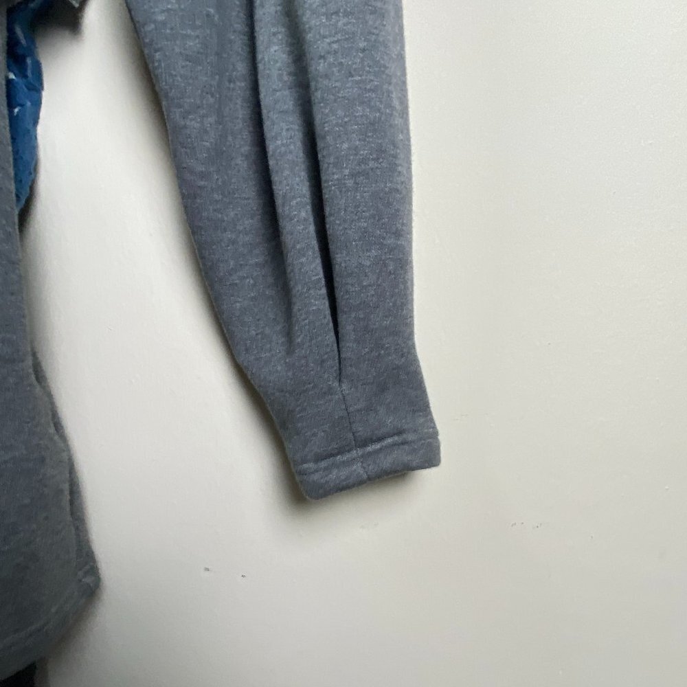L’Academie Gray Sweatshirt Dress Peplum Ruffle Hem Pullover Size M Cozy Chic - Picture 6 of 7